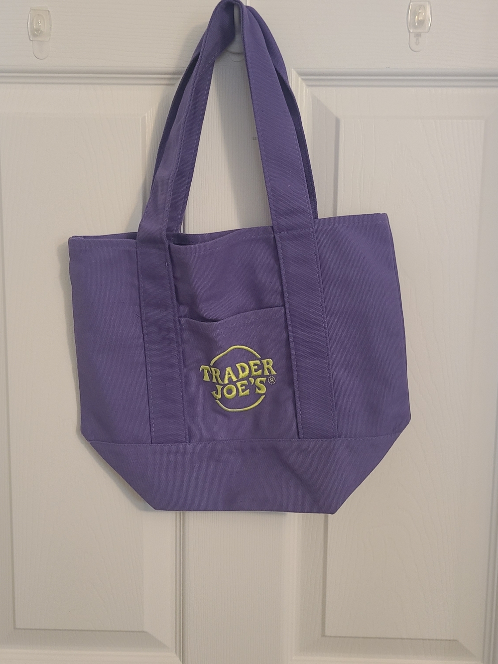 Trader Joe's Purple Canvas Tote with Front Pocket